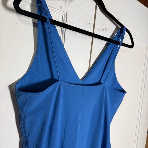 Abercrombie Wide Strap Traveler Mini Dress V-Neck Blue Size Medium TALL NWT - Picture 7 of 11